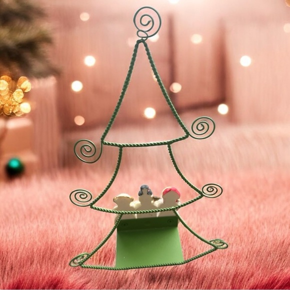 HALLMARK Snowmen & Christmas Tree Metal Card Holder Photo Display - Picture 6 of 8